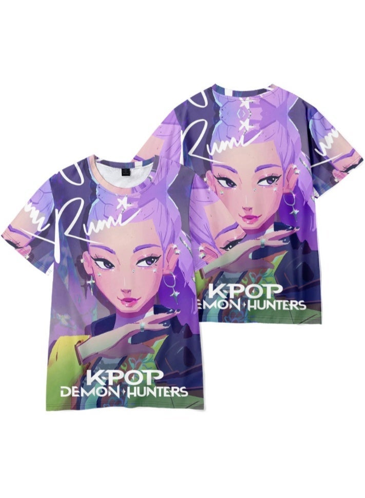 New Arrival 3D Graphic Print T-Shirt KPop Demon Hunters Anime Tee Short Sleeve Casual Top for Adults and Kids - Image 1